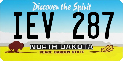 ND license plate IEV287