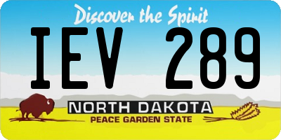 ND license plate IEV289