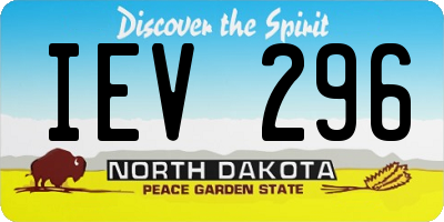 ND license plate IEV296