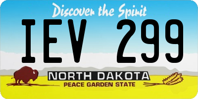ND license plate IEV299