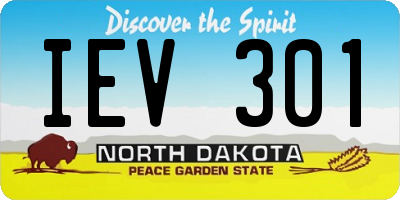 ND license plate IEV301