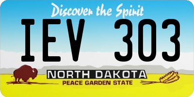 ND license plate IEV303