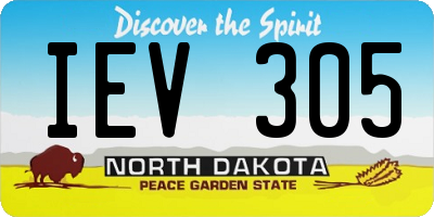 ND license plate IEV305