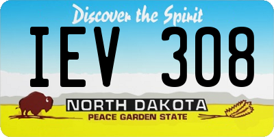 ND license plate IEV308