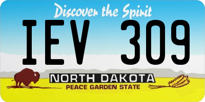 ND license plate IEV309