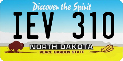 ND license plate IEV310