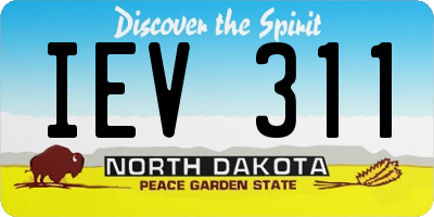 ND license plate IEV311