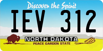 ND license plate IEV312
