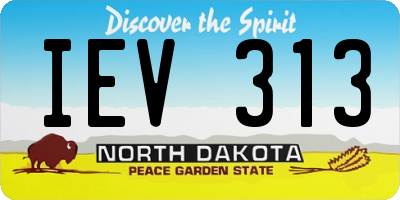 ND license plate IEV313