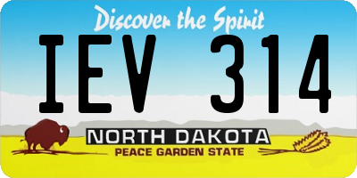 ND license plate IEV314