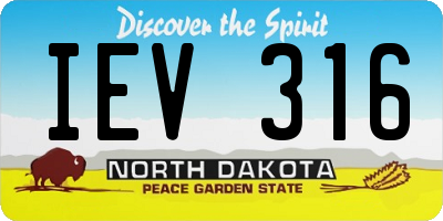 ND license plate IEV316