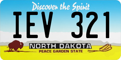 ND license plate IEV321
