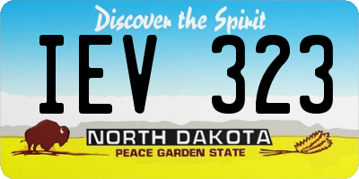 ND license plate IEV323