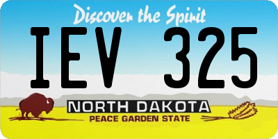 ND license plate IEV325