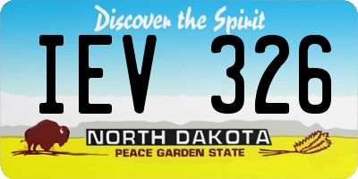 ND license plate IEV326