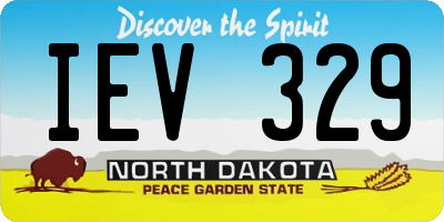 ND license plate IEV329