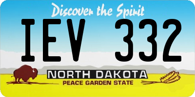 ND license plate IEV332