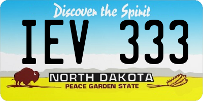 ND license plate IEV333