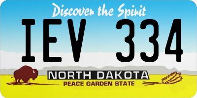 ND license plate IEV334