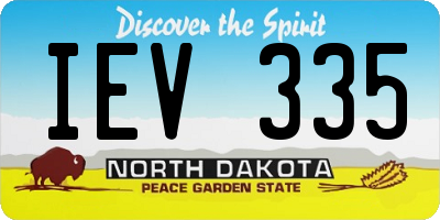 ND license plate IEV335