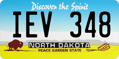 ND license plate IEV348