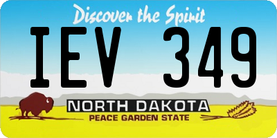 ND license plate IEV349
