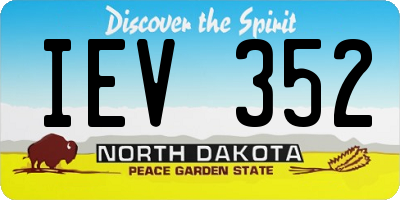 ND license plate IEV352