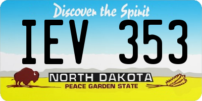ND license plate IEV353