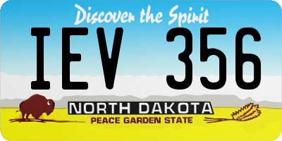 ND license plate IEV356