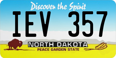 ND license plate IEV357