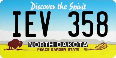 ND license plate IEV358