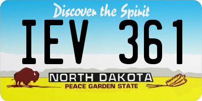 ND license plate IEV361
