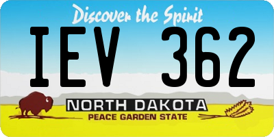 ND license plate IEV362