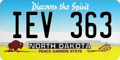 ND license plate IEV363