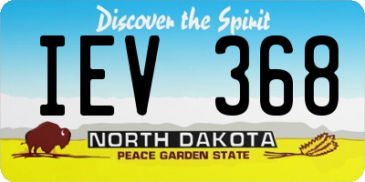 ND license plate IEV368