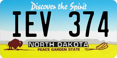 ND license plate IEV374