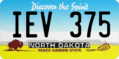 ND license plate IEV375