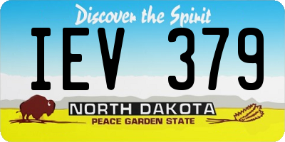 ND license plate IEV379