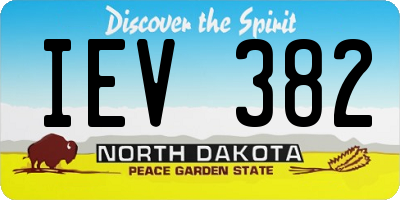 ND license plate IEV382