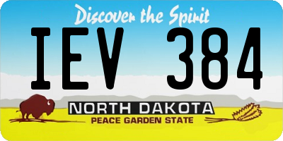 ND license plate IEV384