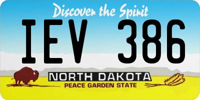 ND license plate IEV386