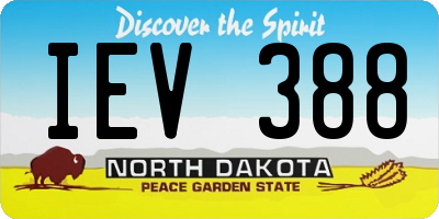 ND license plate IEV388