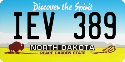 ND license plate IEV389
