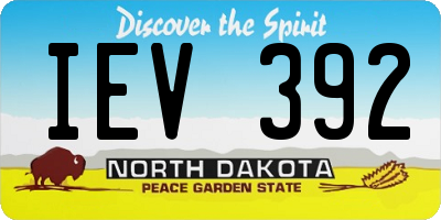 ND license plate IEV392