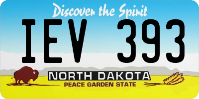 ND license plate IEV393