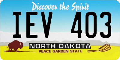 ND license plate IEV403