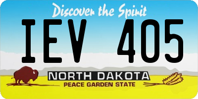 ND license plate IEV405