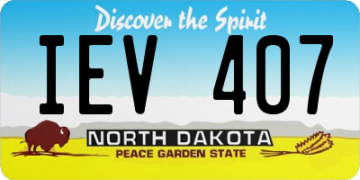 ND license plate IEV407