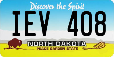 ND license plate IEV408