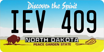 ND license plate IEV409